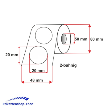 Preview: Kraftpapier Etiketten - Durchmesser 20 mm - 1000 Stück
